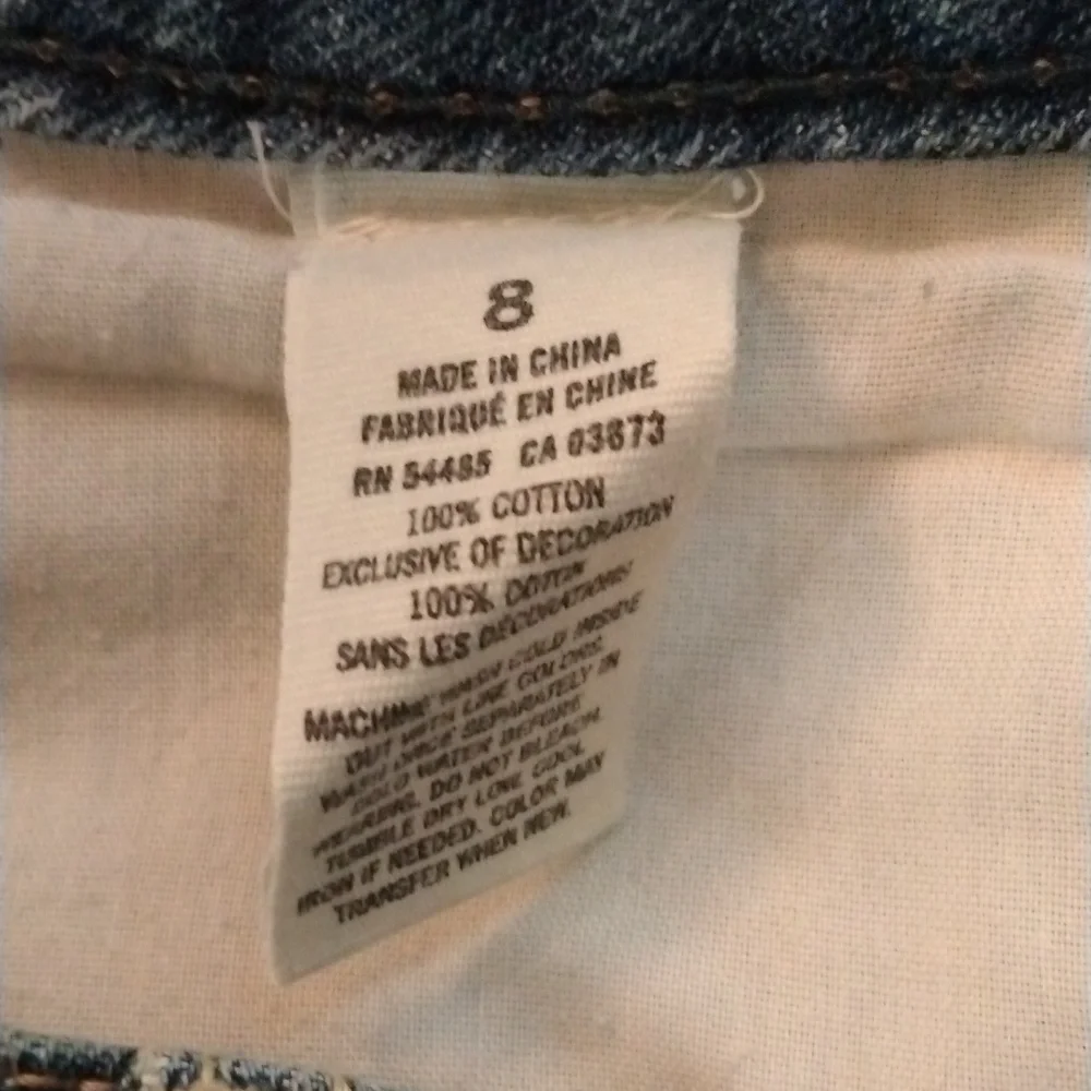 AMERICAN EAGLE- Lace Exposed Pocket Jean Shirt Cut Offs Size 8 - Picture 5 of 7